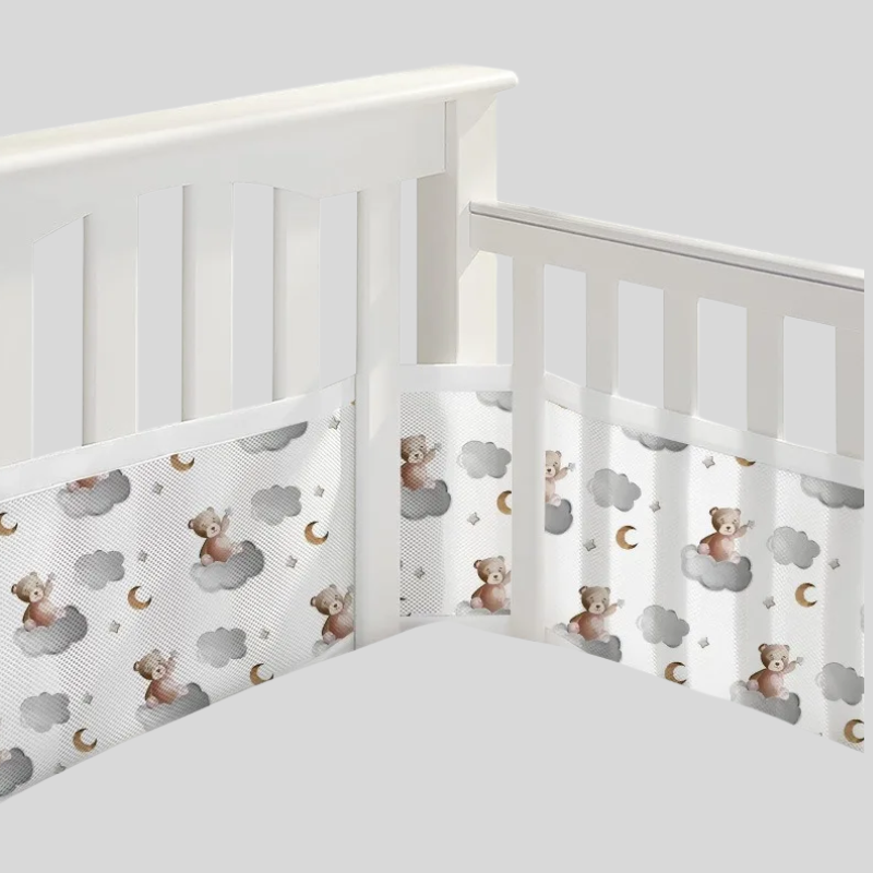 Tour de lit respirant 3D pour bebe motif ourson 