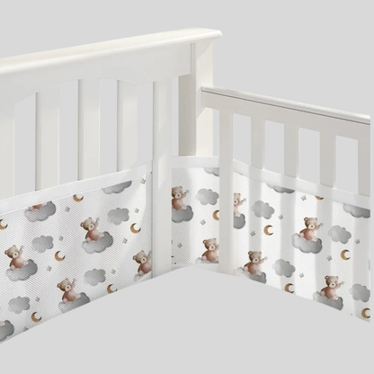 Tour de lit respirant 3D pour bebe motif ourson 