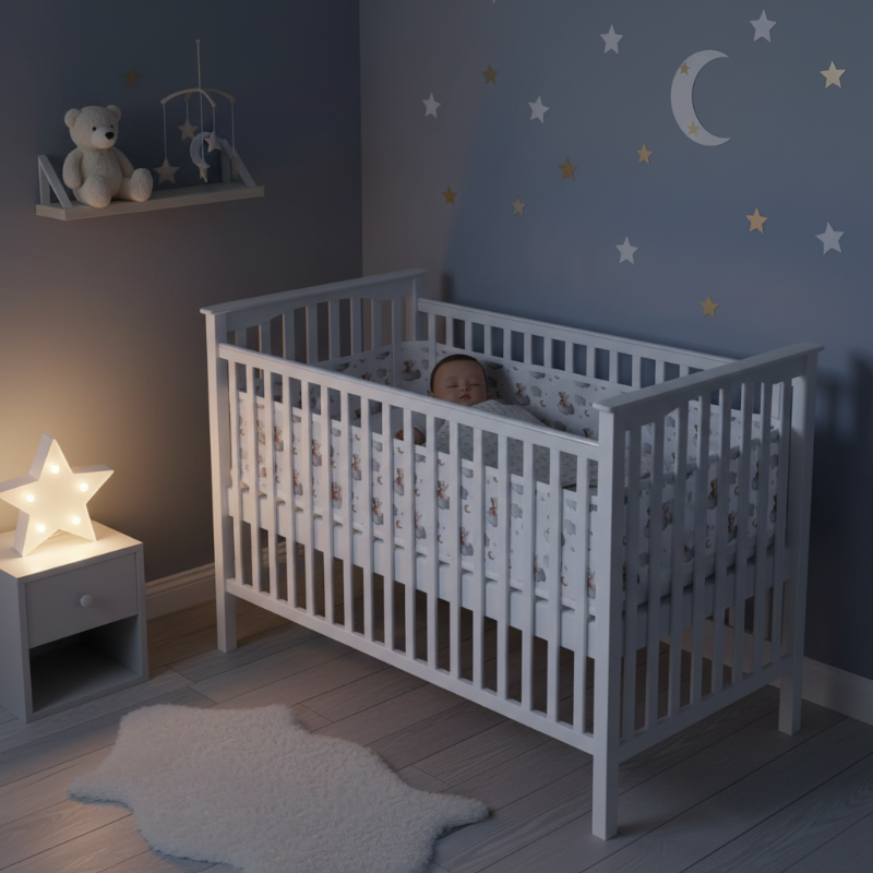 Tour de lit respirant nuages ourson nuit
