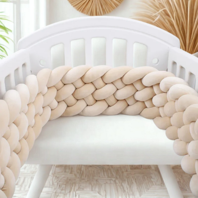 Tresse de lit bébé 6 brins Beige