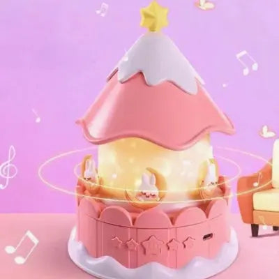 Veilleuse projection lampe rose et 
rotation à 360 degrés
