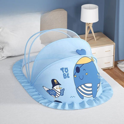 Vue_de_face_de_la_moustiquaire_lit_bebe_Pop-Up_bleu