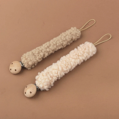 attache tetine tissu doux avec pince en bois