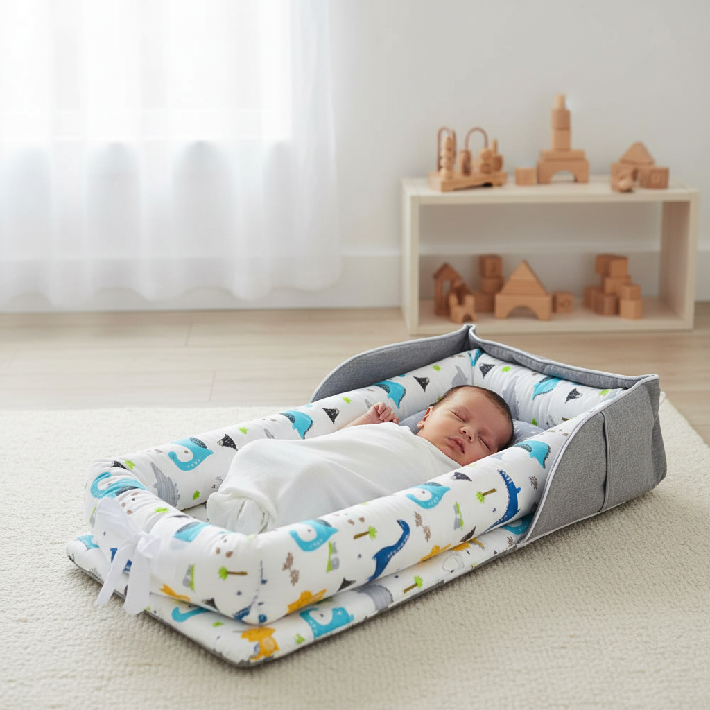 Bébé dort dans le réducteur dinosaure