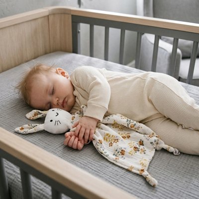 bebe dormant avec un doudou pour bebe