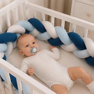 Bébé dormant dans un berceau avec tresse de lit 3m