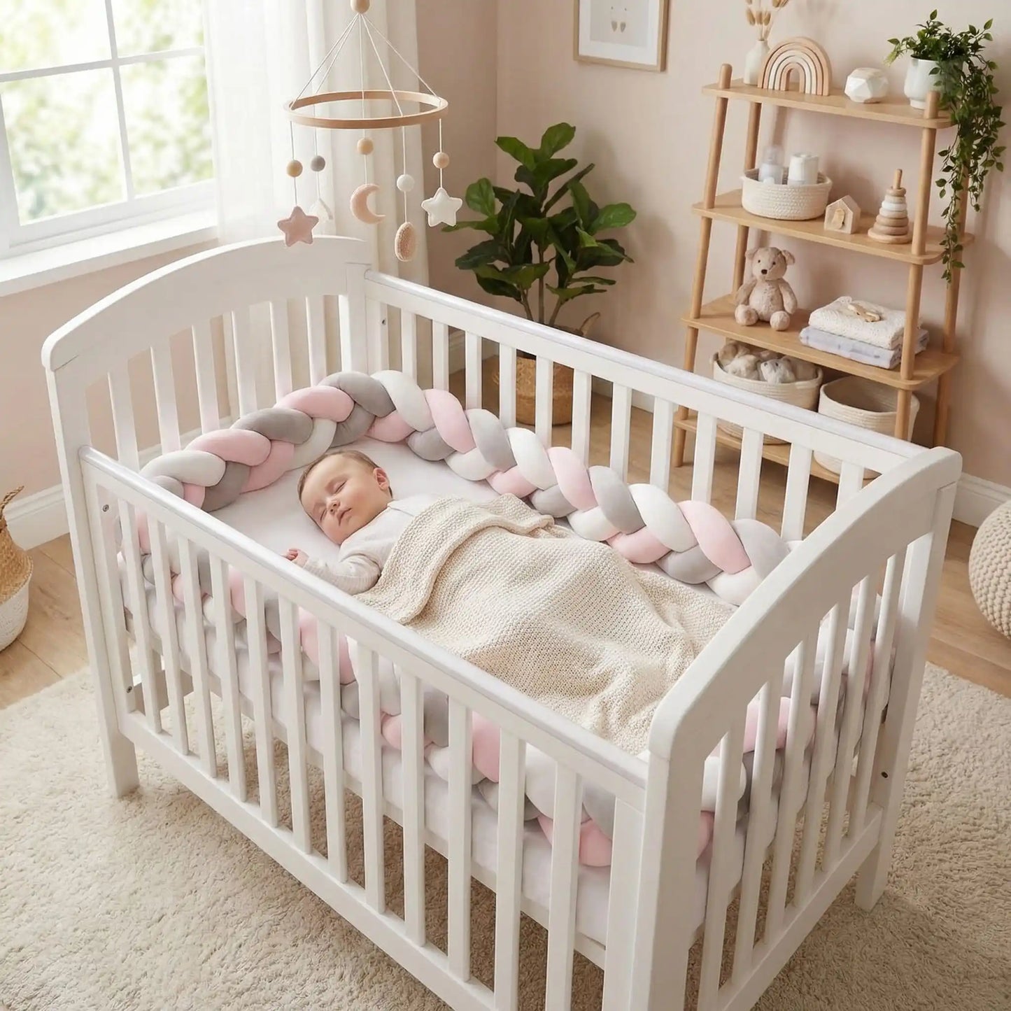 tour de lit bébé tressé | Velours Respirant