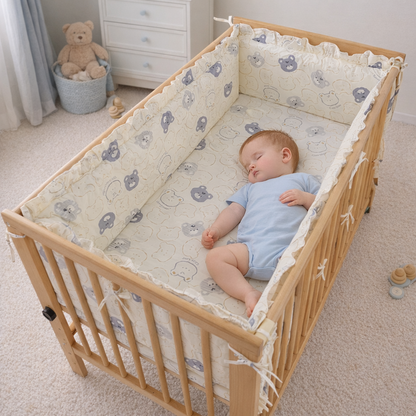 bebe-endormi-dans-son-lit-avec-tour-de-lit-bebe-complet