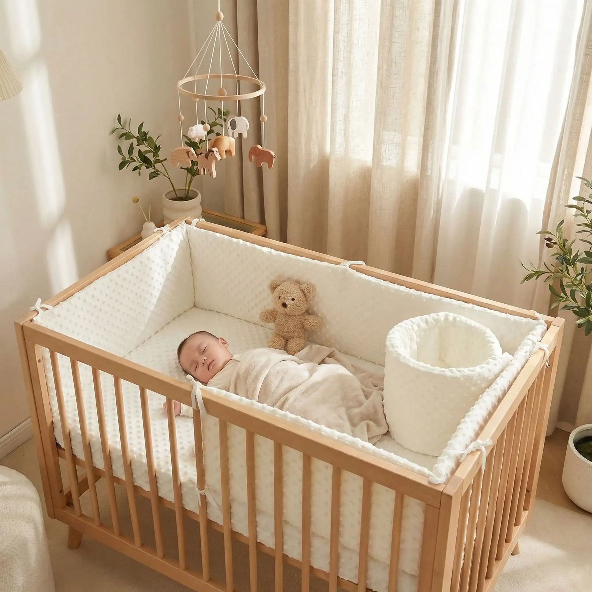 bebe-endormi-dans-son-lit-avec-tour-de-lit-pour-bebe