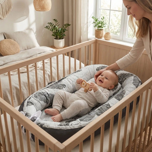 réducteur de lit respirant – cocon motif feuilles