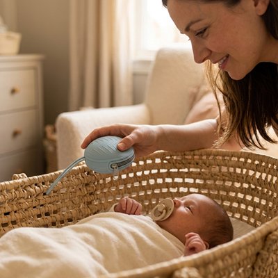 Boite a tetine sucettes de bébé bleu 