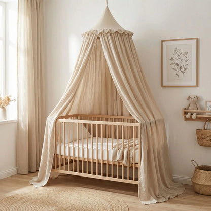 ciel-de-lit-bebe-beige-coton-respirant-respirant-anti-allergique