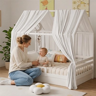 Ciel de lit enfant blanc 67 x 270cm