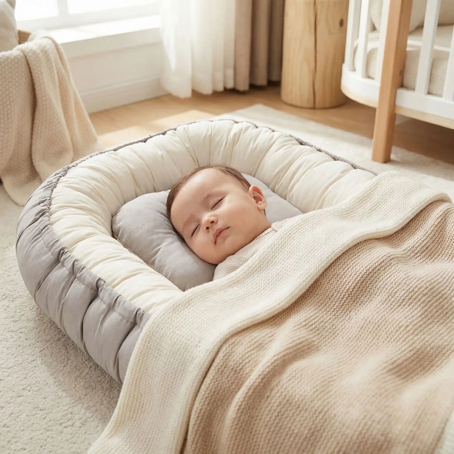 cocon bébé réducteur de lit bébé gris