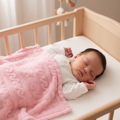 Couverture bébé rose chaude pour sommeil paisible nouveau-né