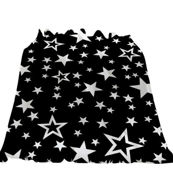 couverture-etoile-bebe-noir-etoiles-blanches