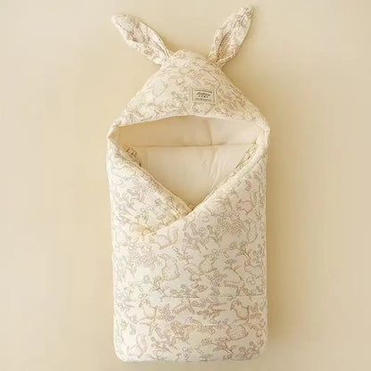 couverture emmaillotage hiver motif lapin