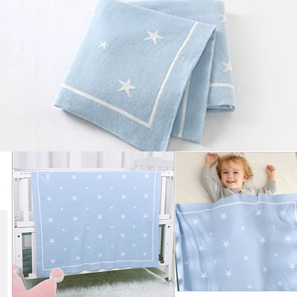 couverture etoile pour bebe bleu