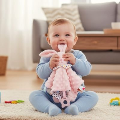 Doudou bebe  douces rose