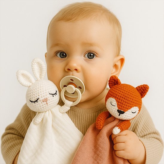 Doudou bebebeige avec tete animal