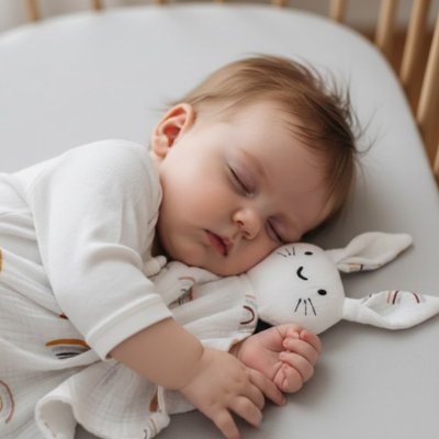 Doudou lapin rassurant pour nouveau ne