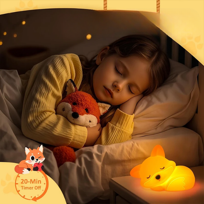 Fillette endormie avec veilleuse bebe en silicone