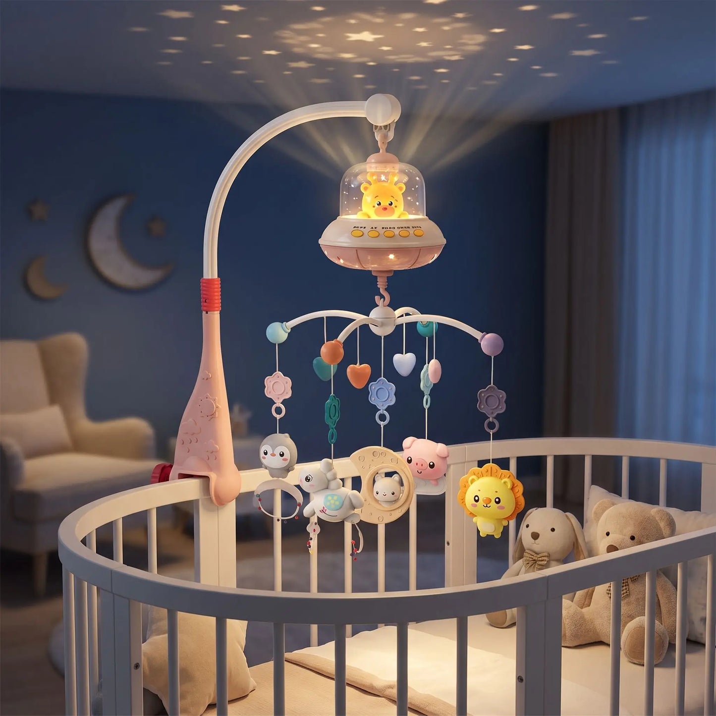 Mobile Musical Bébé – Projecteur d'Étoiles et Télécommande