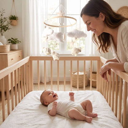 Mobile Bois Bébé Artisanal – Éveil et Sommeil Apaisé