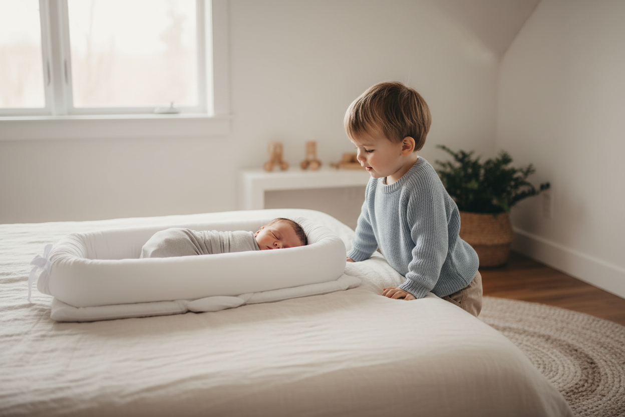 Grand frère et bébé dans le réducteur