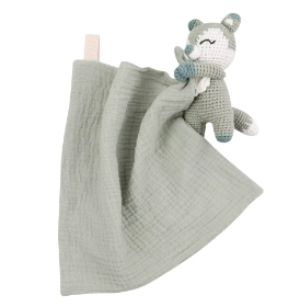 Doudou Plat 2-en-1 Éveil Bébé Fibres Naturelles | Apaisant