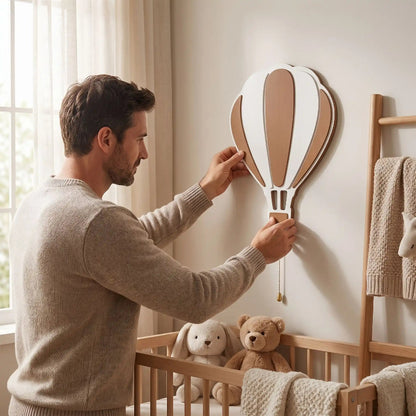 lampe montgolfière veilleuse murale, papa tire la chaînette