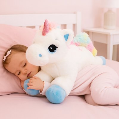 Licorne peluche bleu 40-110 cm pour bébé