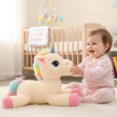 Licorne peluche rose pour bébé 40-110 cm pour bébé