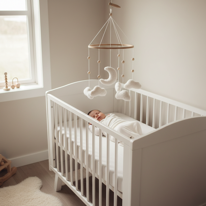Mobiles bébés en feutre – Lune & Nuage Apaisant