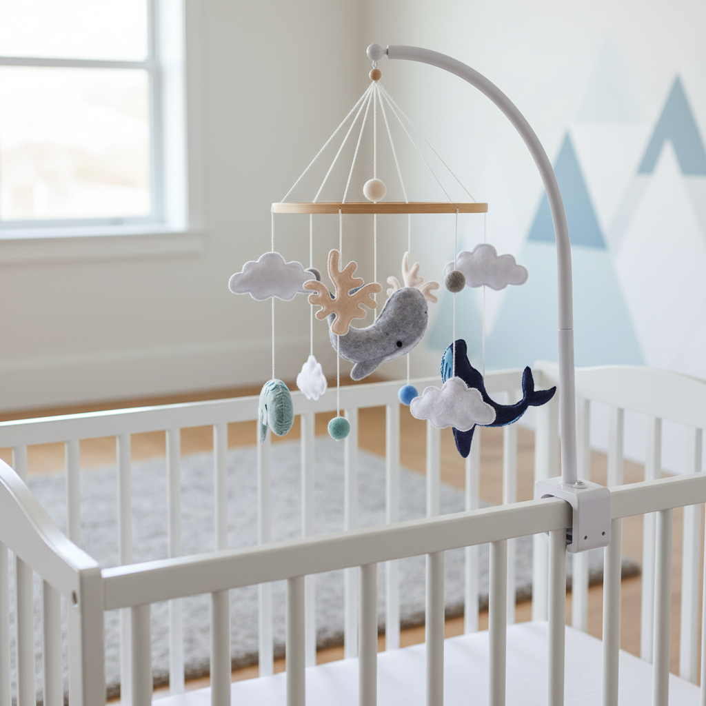 Mobile bébé baleines - avec support