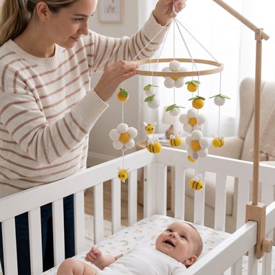 Mobile bébé cloche hochet jouets 