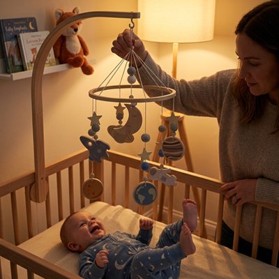 Mobile bebe matériaux naturels en bois