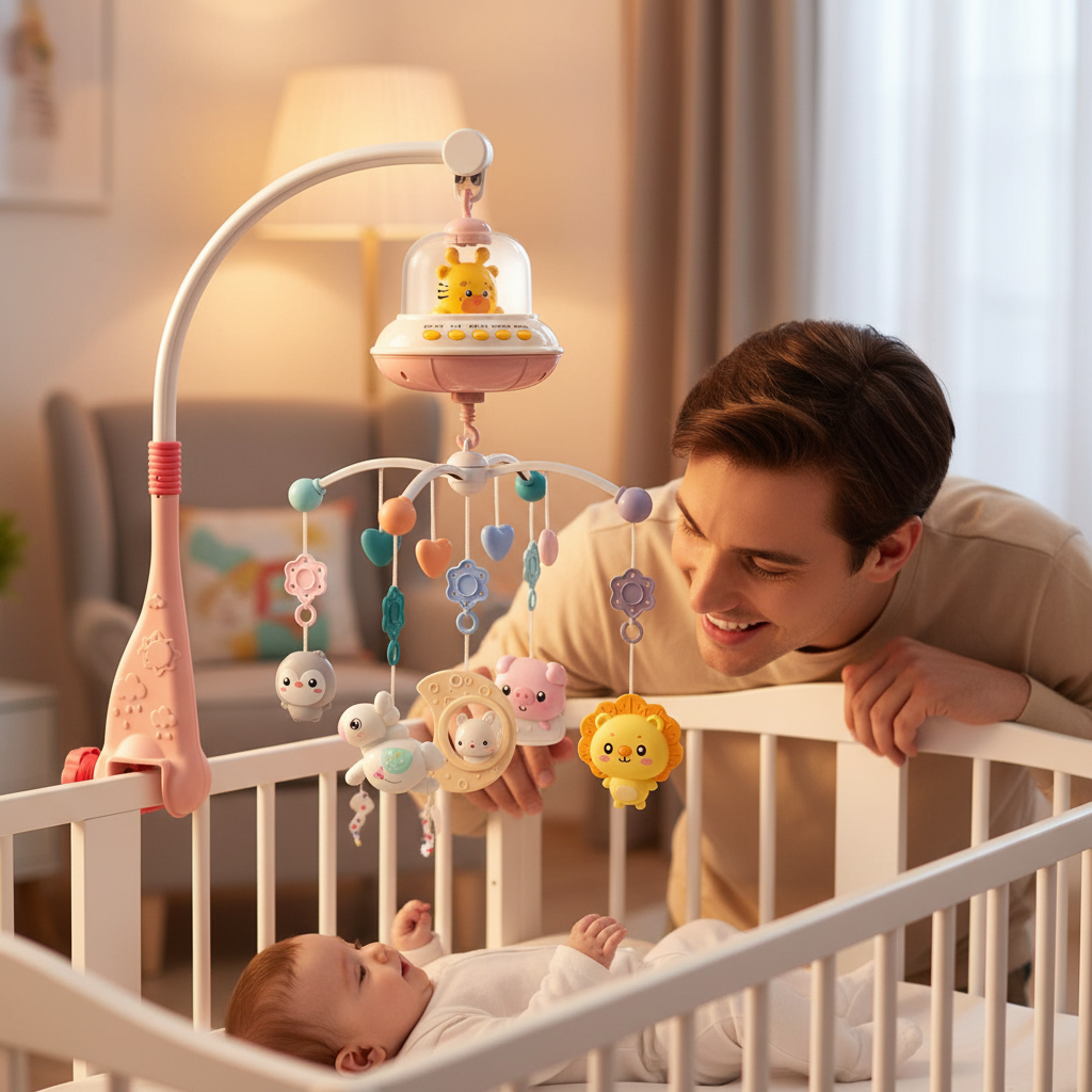Mobile musicale bébé avec parent