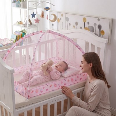 Moustiquaire lit bébé anti-insectes rose  