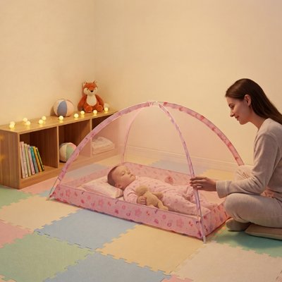 Moustiquaire lit bébé contre la lumière