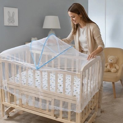 Moustiquaires lit bebe fermeture éclair pratique