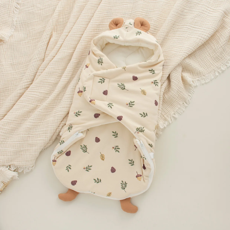 nid d'ange bébé hiver coton matelassé à capuche