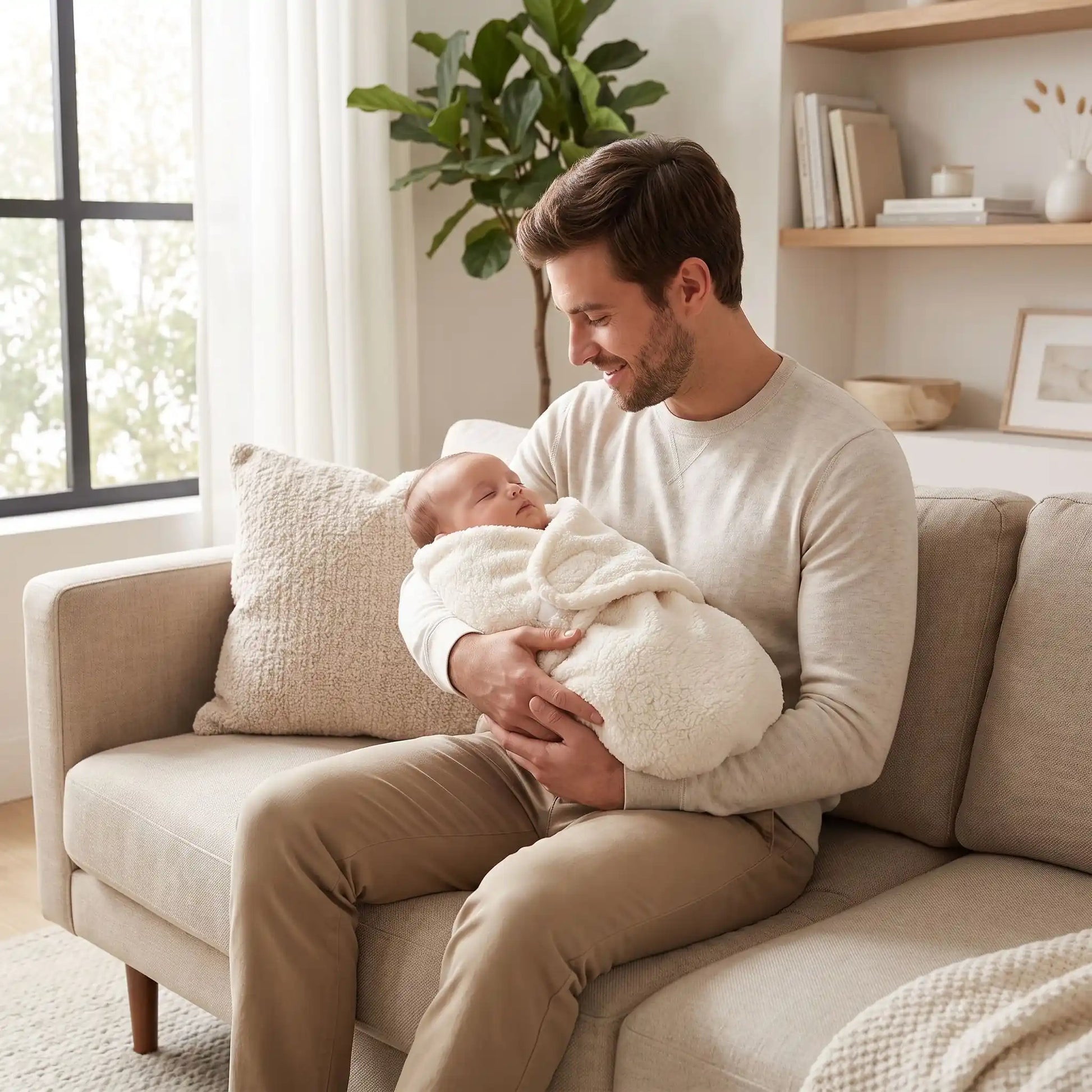 nid d'ange bebe blanc papa porte bébé 