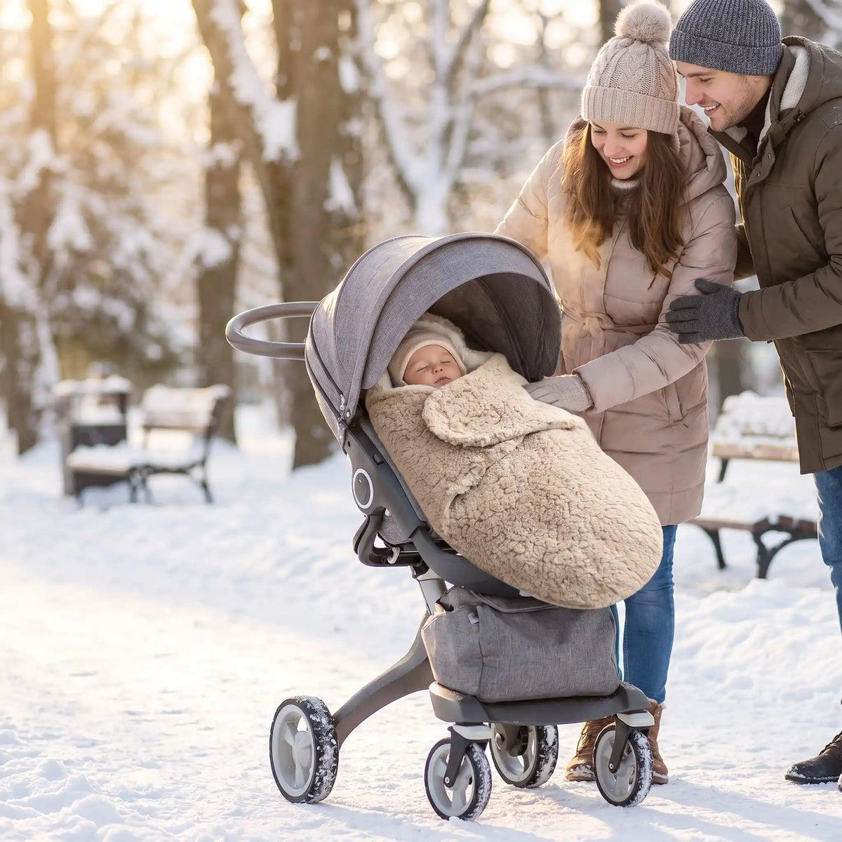 nid d'ange bebe chaud hiver promenade poussette