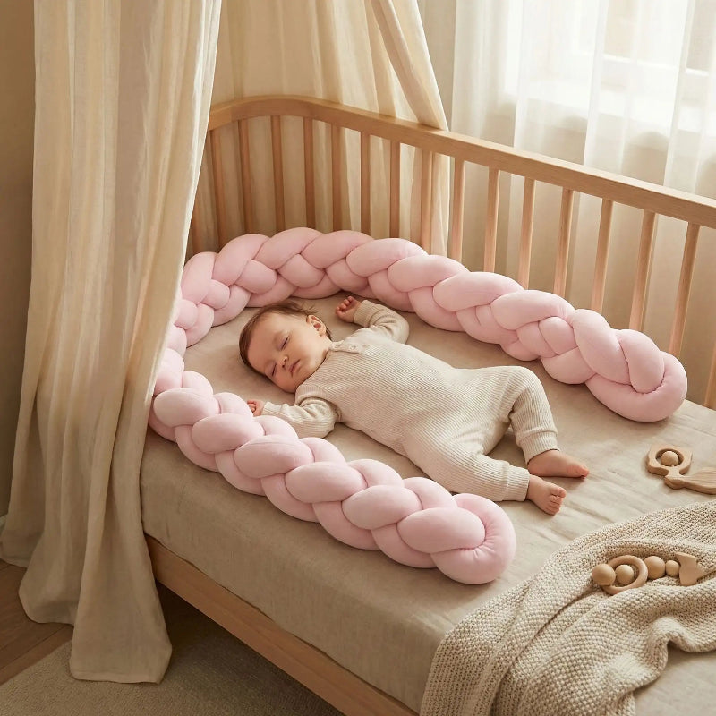  nourrisson dormant dans une chambre élégante lit est délicatement entouré d’unetresse de lit rose 3m