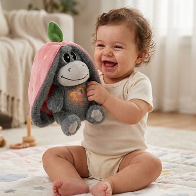 Peluche qui respire forme fraise
