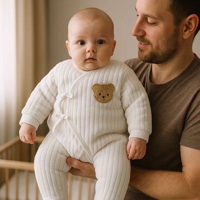 pyjama bebe confortable porte par bebe avec papa