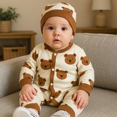	Pyjama bébé garçon avec bonnet 