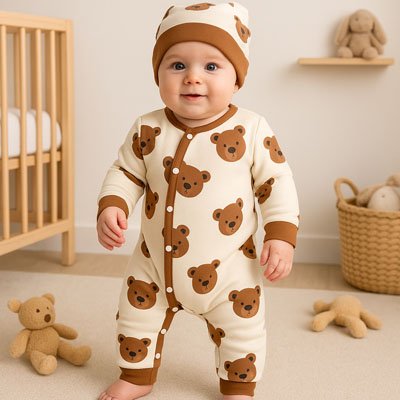 	Pyjama bébé garçon beige et marron