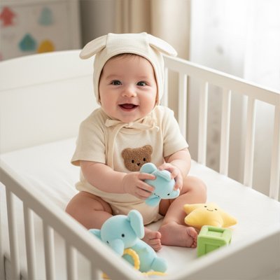 	pyjama bebe garcon confortable dans lit bebe